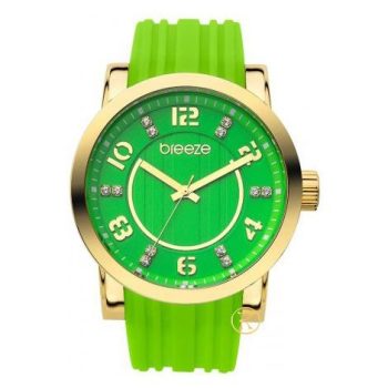 Ρολόι Breeze OCEAN Drive Gold Green Rubber Strap 110041.1