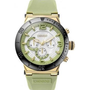 Ρολόι BREEZE Gold Green Rubber Strap Chronograph 110111.8