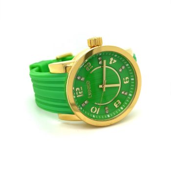 Ρολόι Breeze OCEAN Drive Gold Green Rubber Strap 110041.1