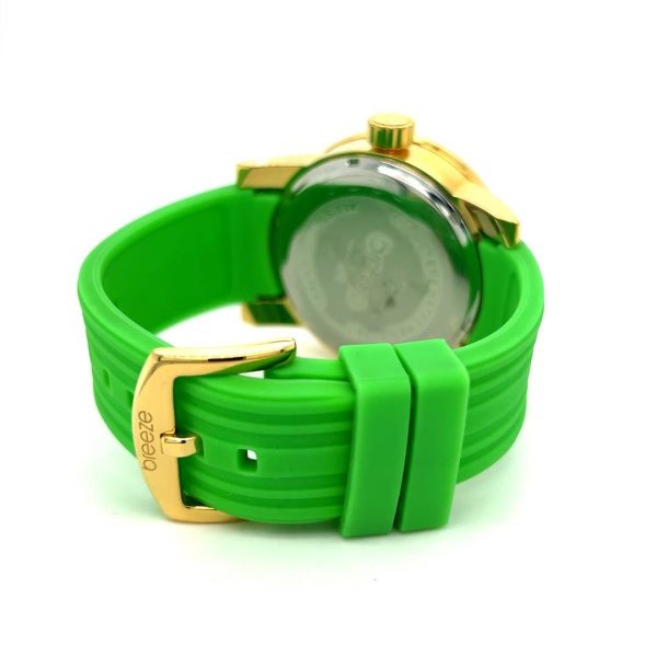 Ρολόι Breeze OCEAN Drive Gold Green Rubber Strap 110041.1