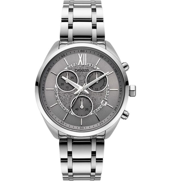 Ρολόι Breeze Luxade Silver Stainless Steel Chronograph 612061.4