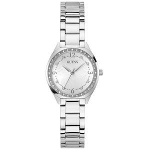 Γυναικείο Ρολόι GUESS CHARLOTTE GW0767L1 Αδιάβροχο 3 ATM Μηχανισμός QUARTZ Ακριβείας Κάσα Ανακυκλωμένο ατσάλι Χρώμα Κάσας Ασημί Χρώμα Καντράν Ασημί Κούμπωμα Ασφαλείας Μπρασελέ Ανακυκλωμένο ατσάλι Χρώμα Μπρασελέ Ασημί Φύλο Γυναικείο